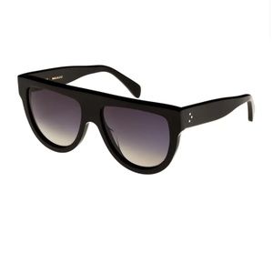 CELINE
Flattop Gradient Shield Sunglasses, Black Pattern